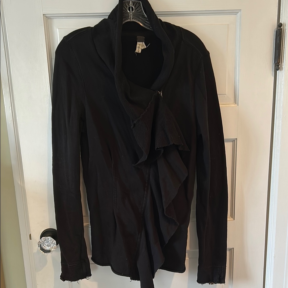 Free people Black Ruffled Jacket